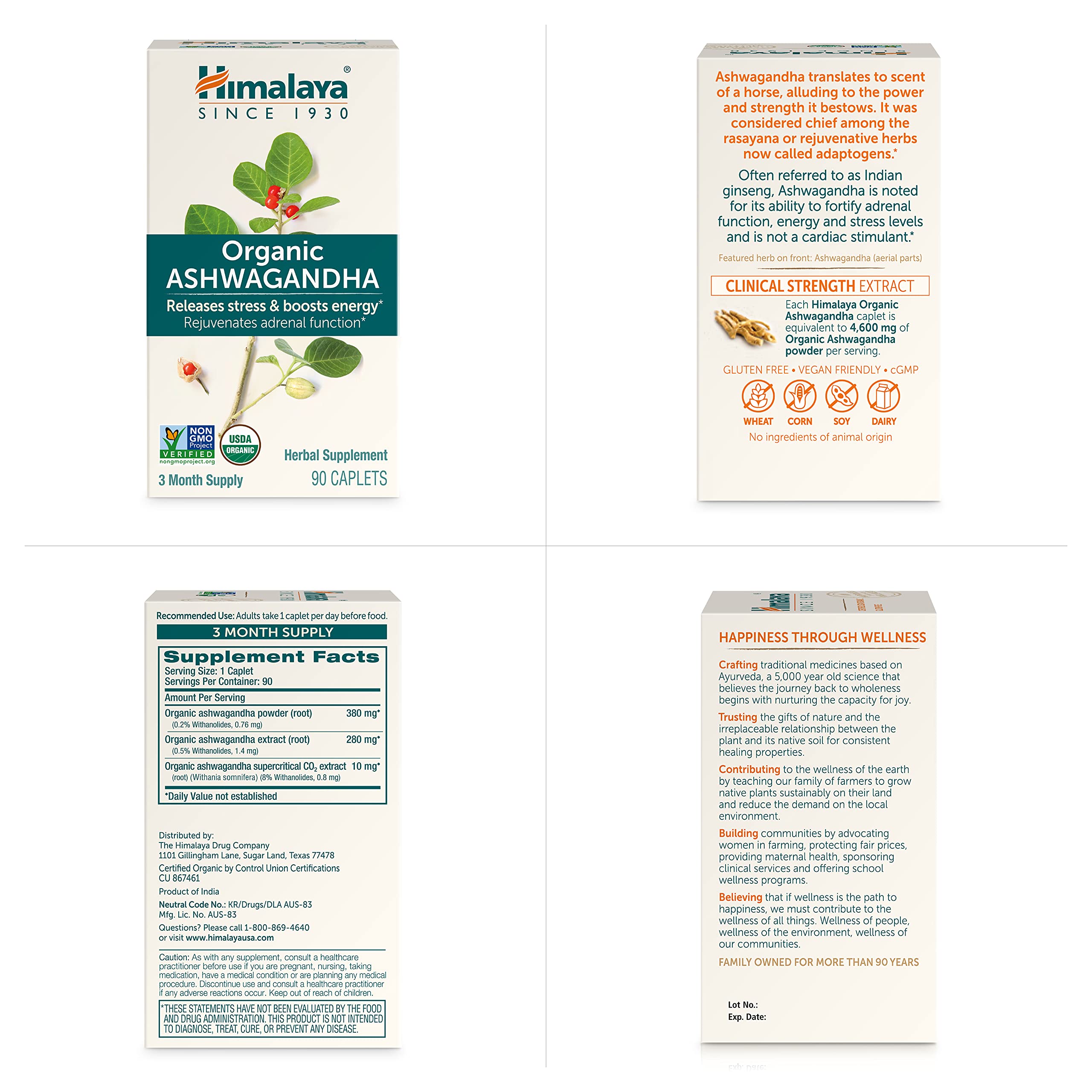 Himalaya packaging and box displaying branding and product information