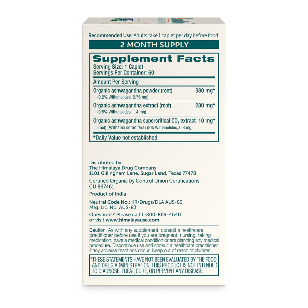 Himalaya Ashwagandha root powder close-up highlights high potency root blend for focus.