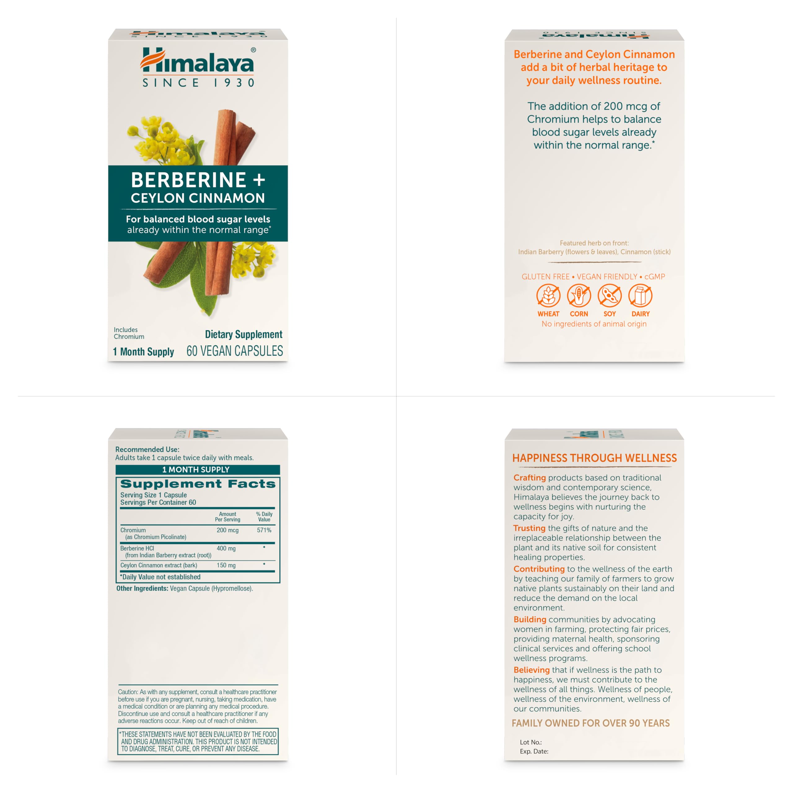 Himalaya Berberine 60-count pack of vegetarian capsules