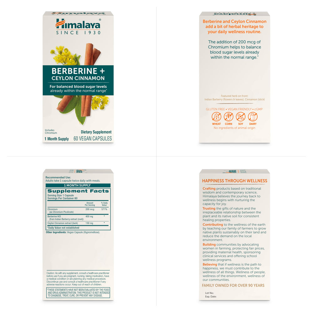 Himalaya Berberine 60-count pack of vegetarian capsules