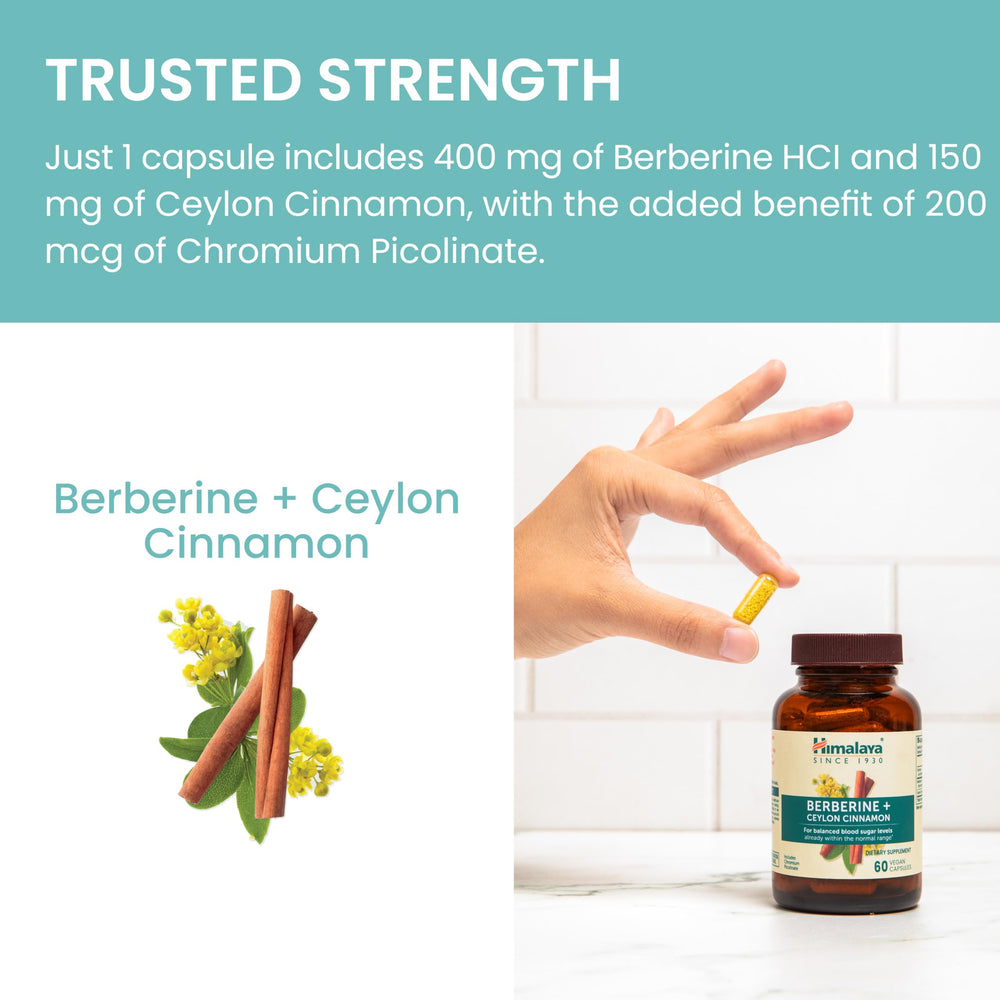 Himalaya Berberine label highlights 200 mg chromium