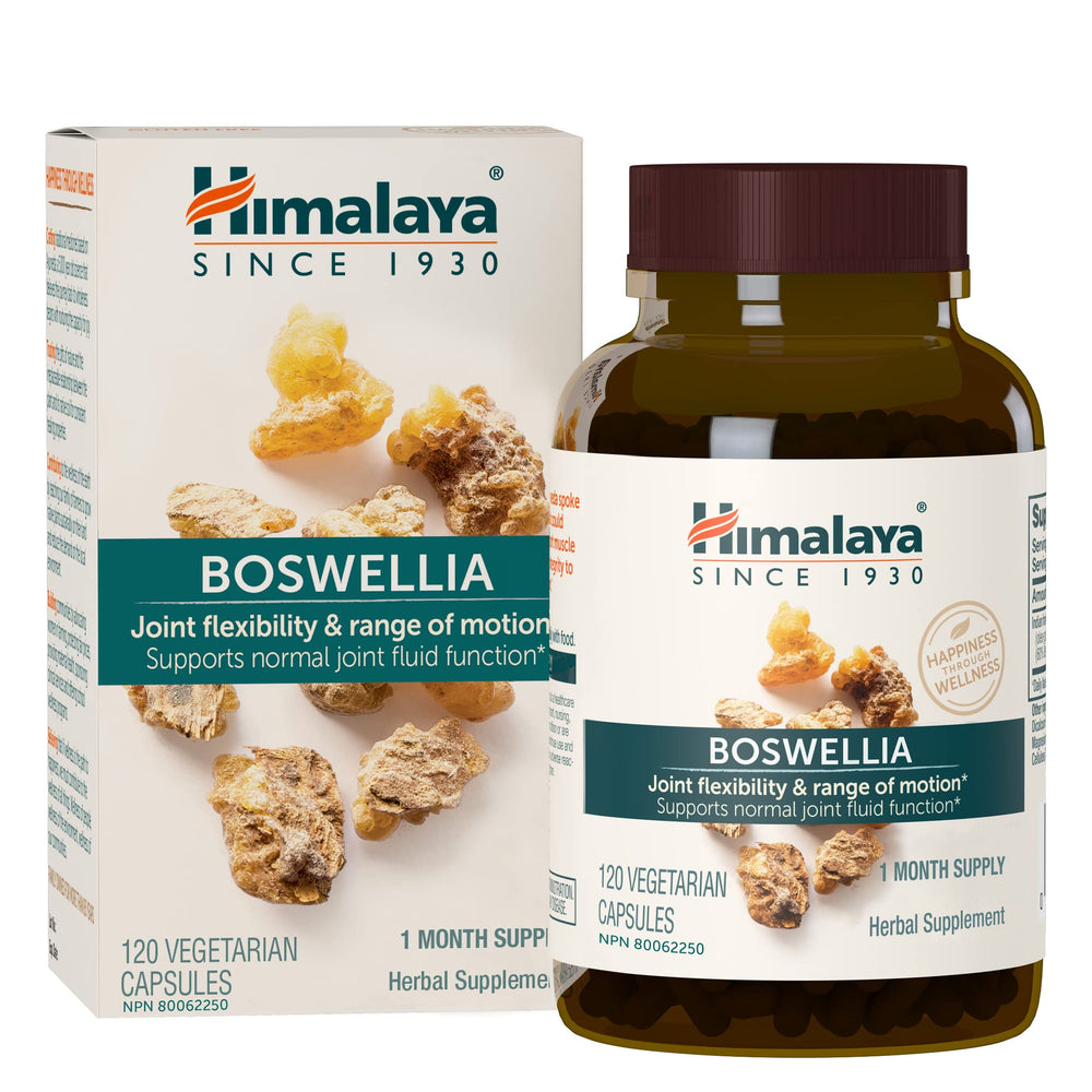 Himalaya Boswellia bottle suggesting joint mobility support.