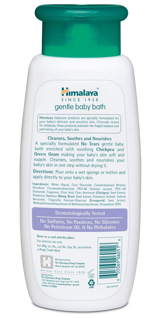 Himalaya Gentle Baby Bath being poured for tear-free bath