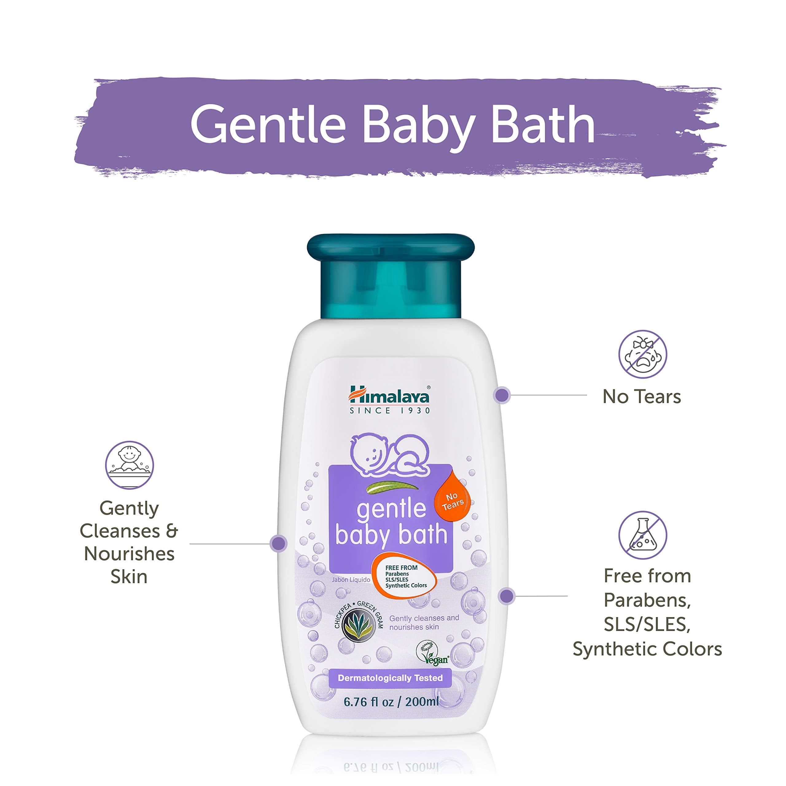 Himalaya Gentle Baby Bath free from parabens and harsh ingredients