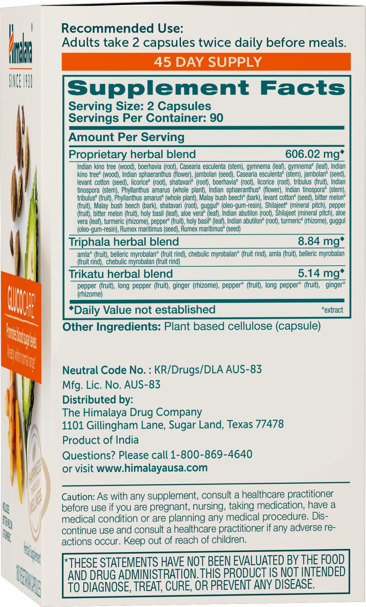 Himalaya GlucoCare capsules close-up for daily metabolism support