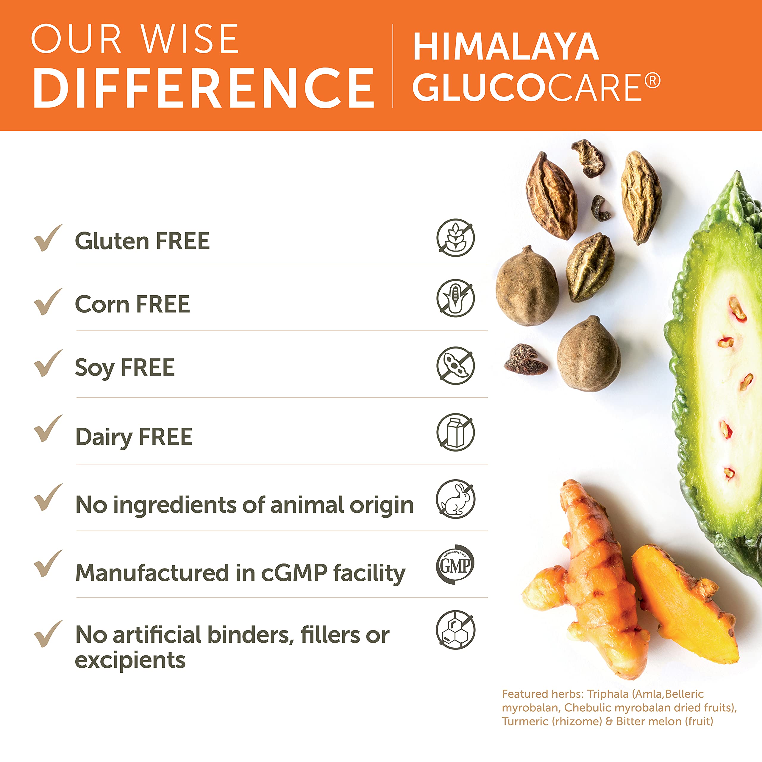 Himalaya GlucoCare ingredient gymnema, traditional herb for balance.