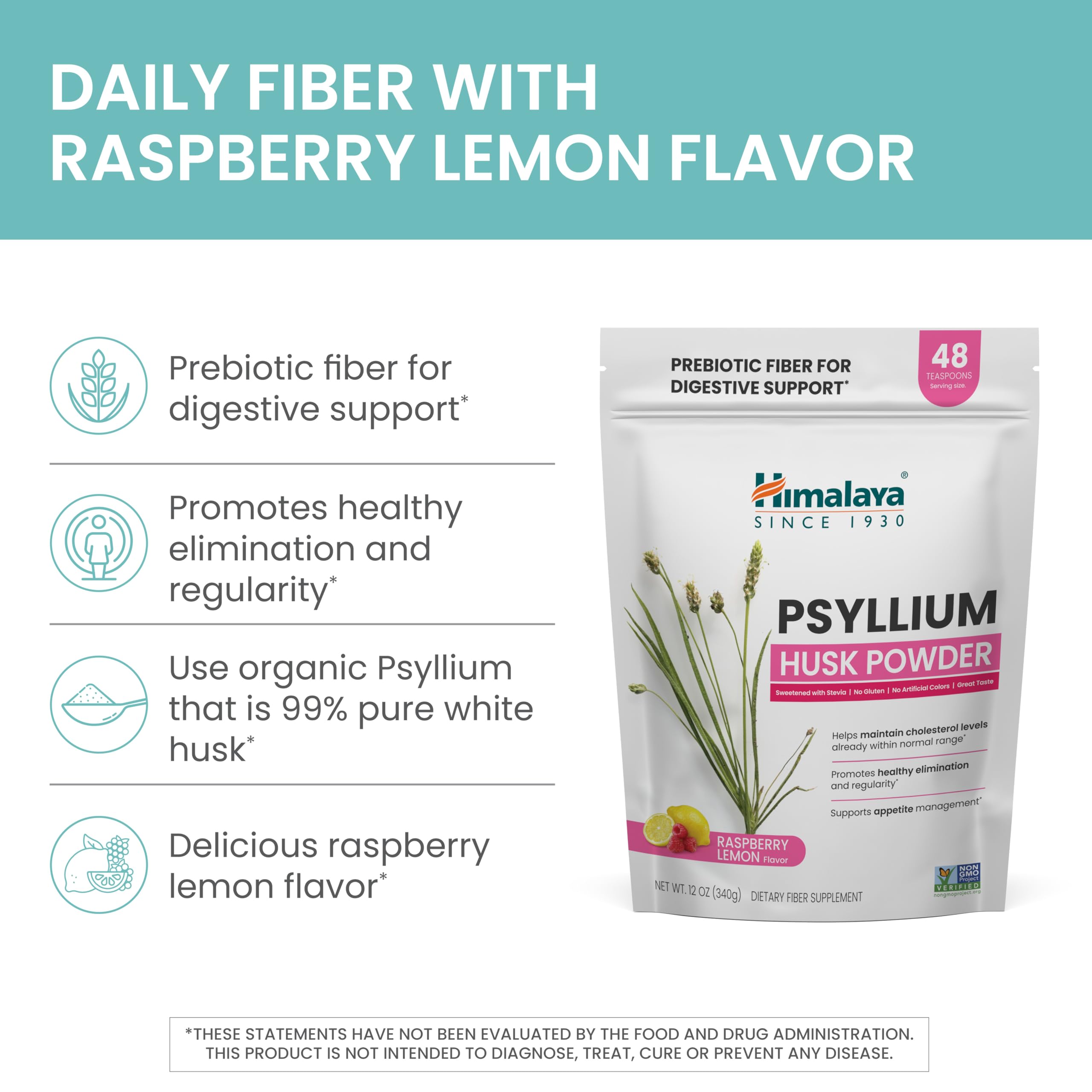 Himalaya packaging showing gluten-free vegan label and plant-based fiber