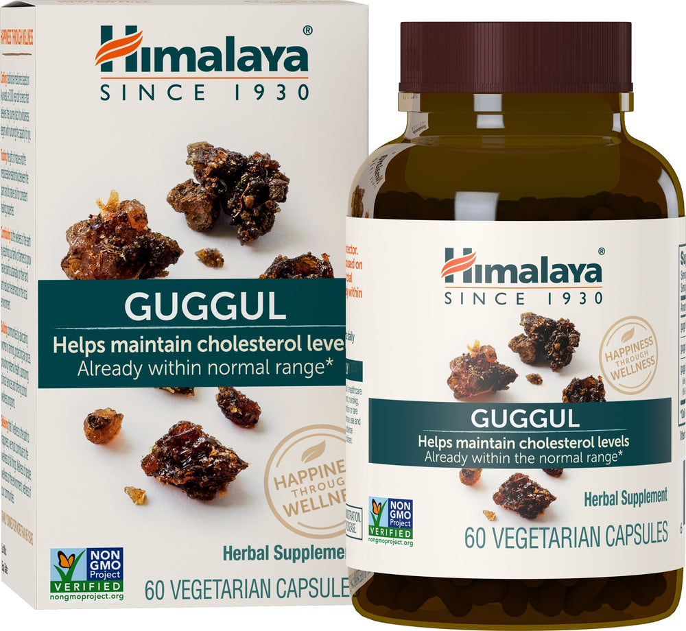 Himalaya Guggul bottle front with liver-support formula for daily wellness.