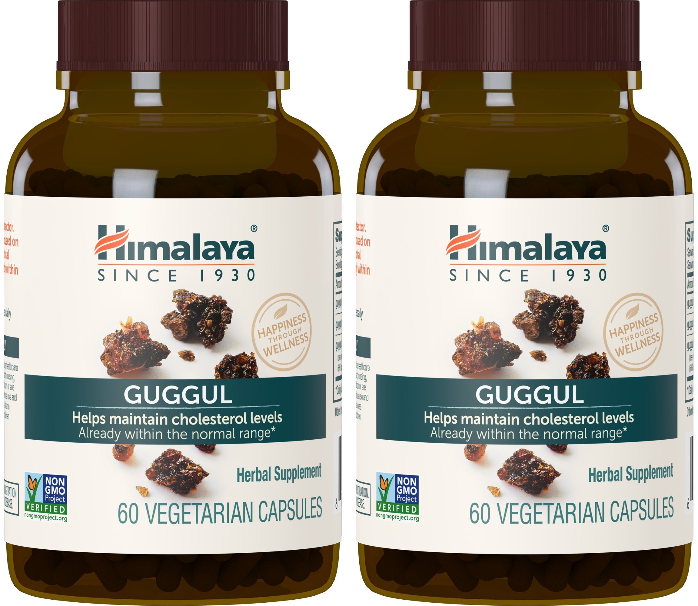 Himalaya Guggul bottle pour for convenient daily capsules.