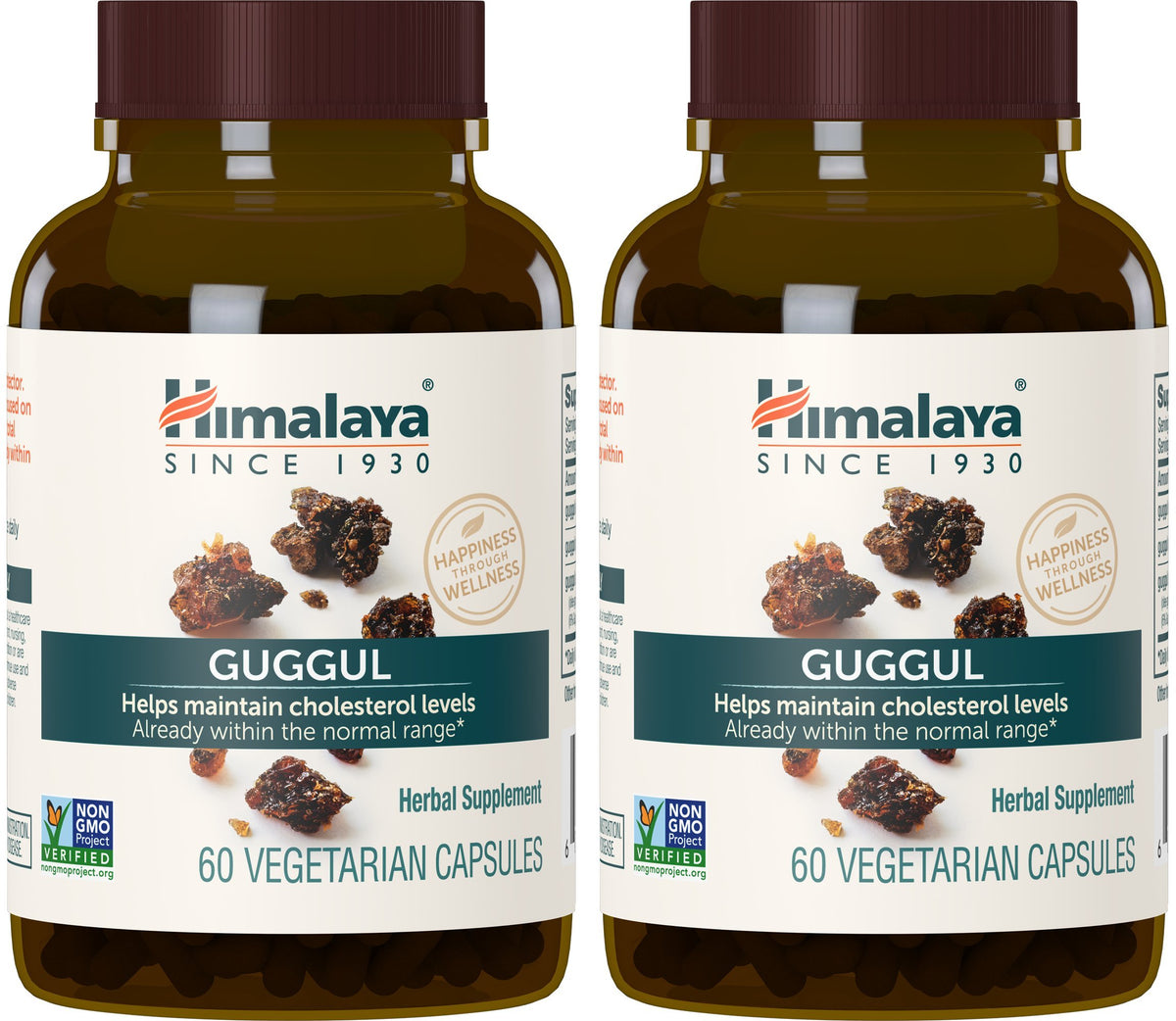 Himalaya Guggul bottle pour for convenient daily capsules.