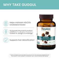 Himalaya Guggul ingredient label with non-GMO verification.