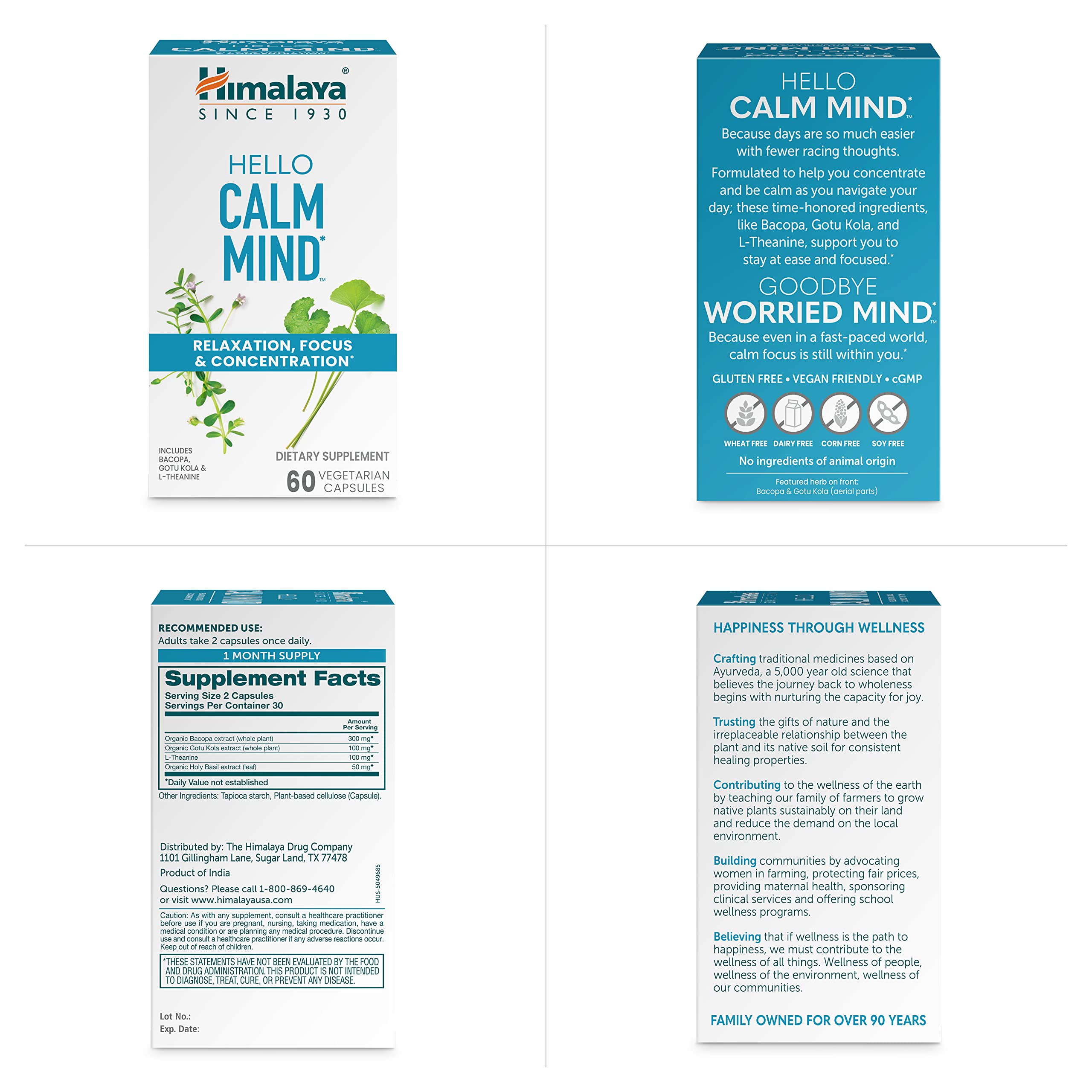 Himalaya Hello Calm Mind on a desk during a busy day
