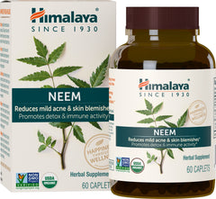 Himalaya Neem bottle cap close-up showing the capsule bottle for easy daily use.