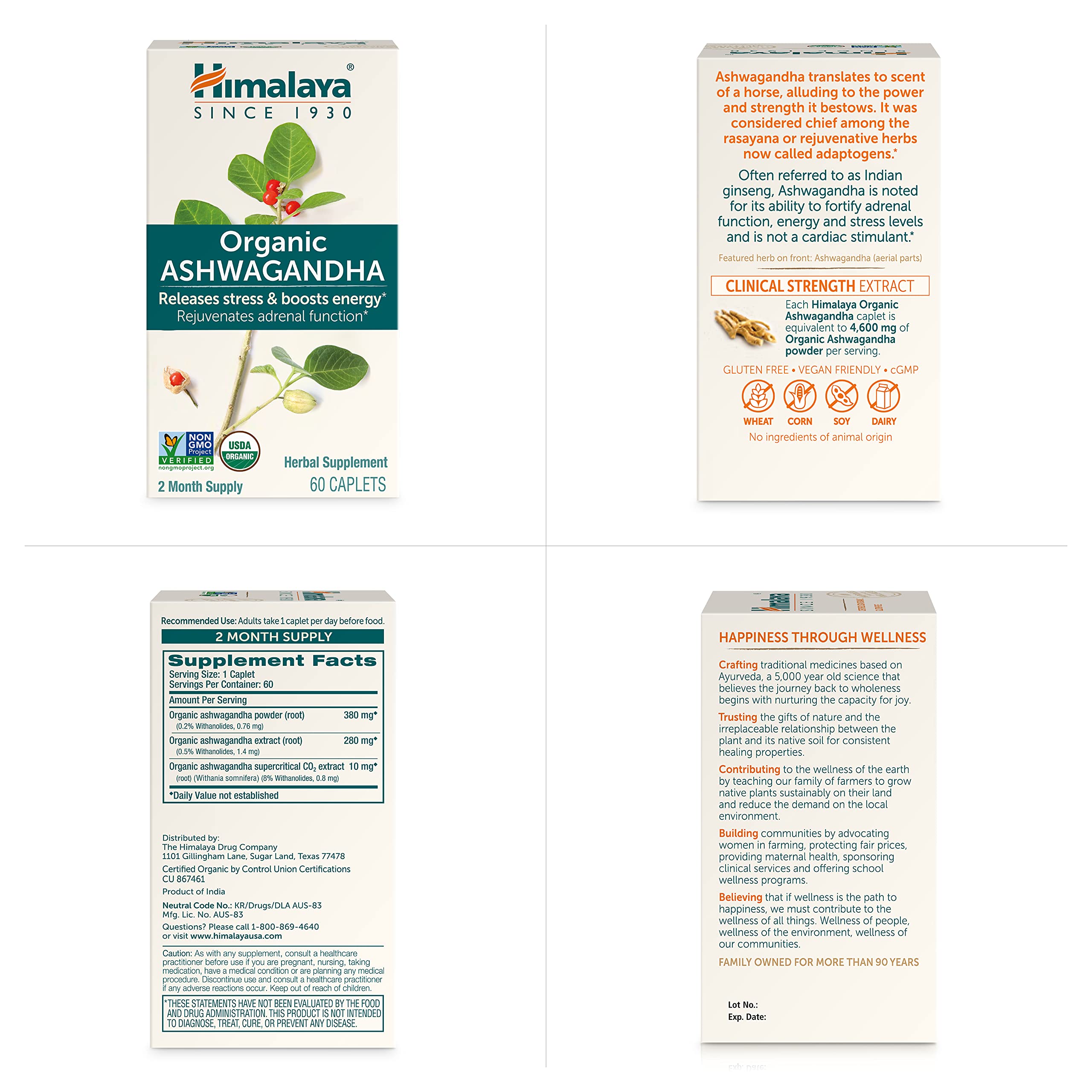Himalaya organic Ashwagandha packaging and bottle on display