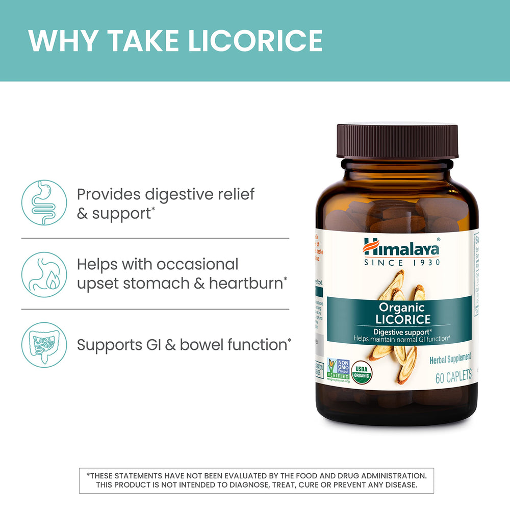 Himalaya Organic Licorice USDA Organic seal on packaging.