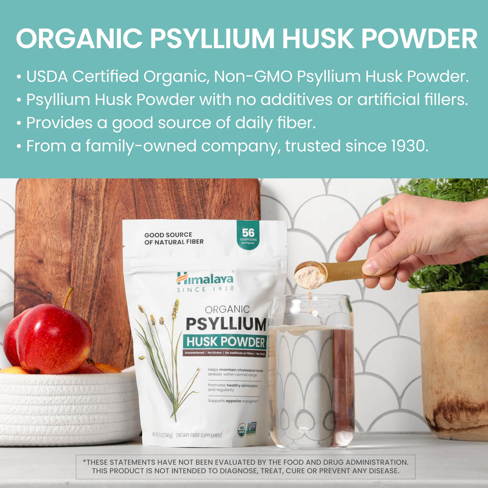 Himalaya Psyllium Husk Powder dissolves in water for quick mixing