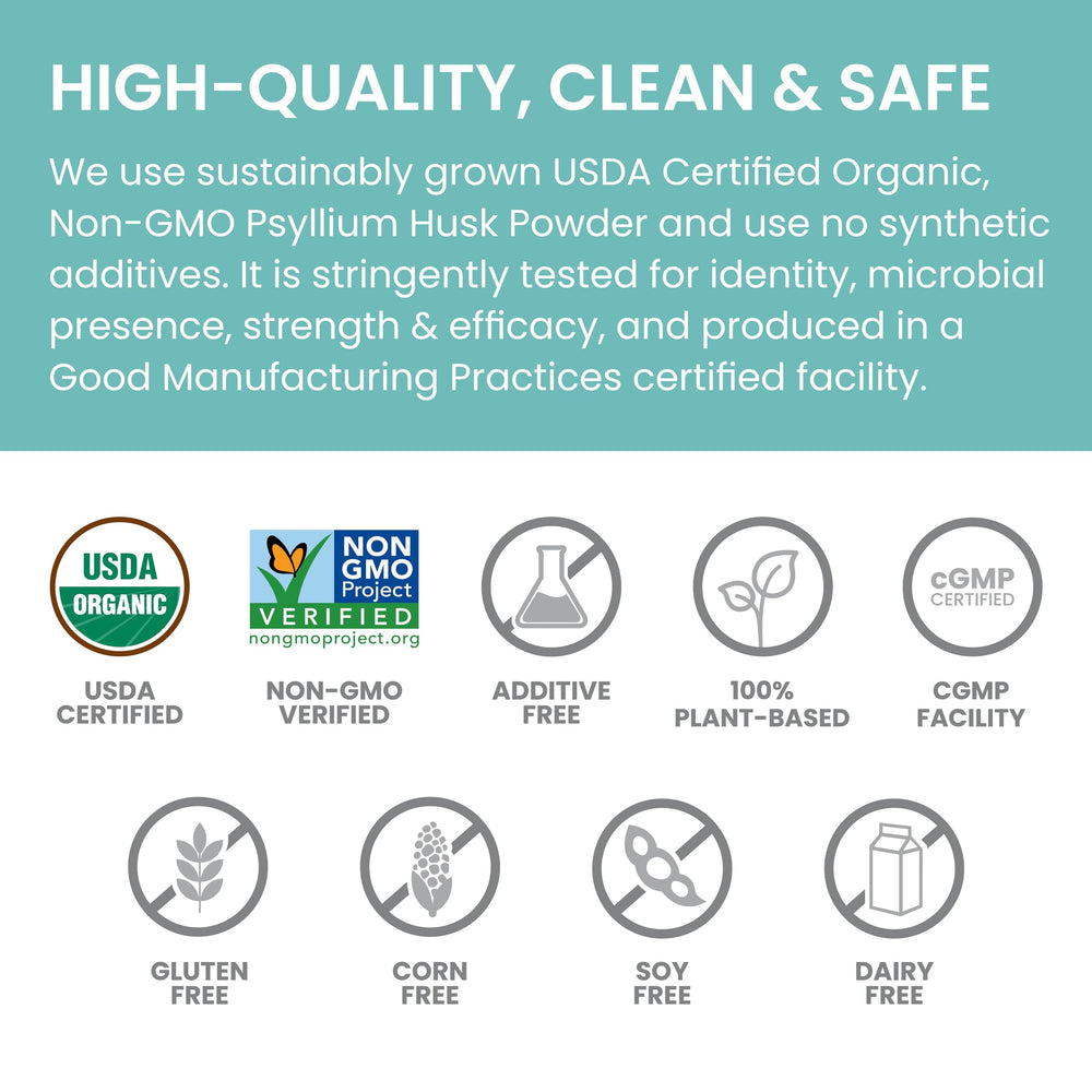 Himalaya Psyllium Husk Powder texture closeup with natural mucilage