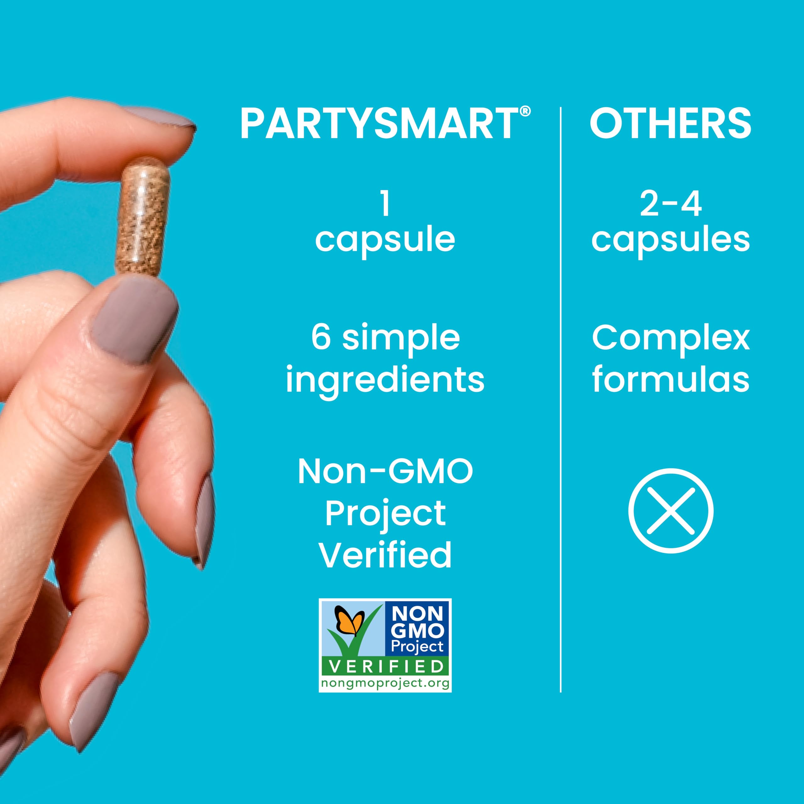 Himalaya PartySmart herbal blend with Andrographis, chicory, grapes, and dates.