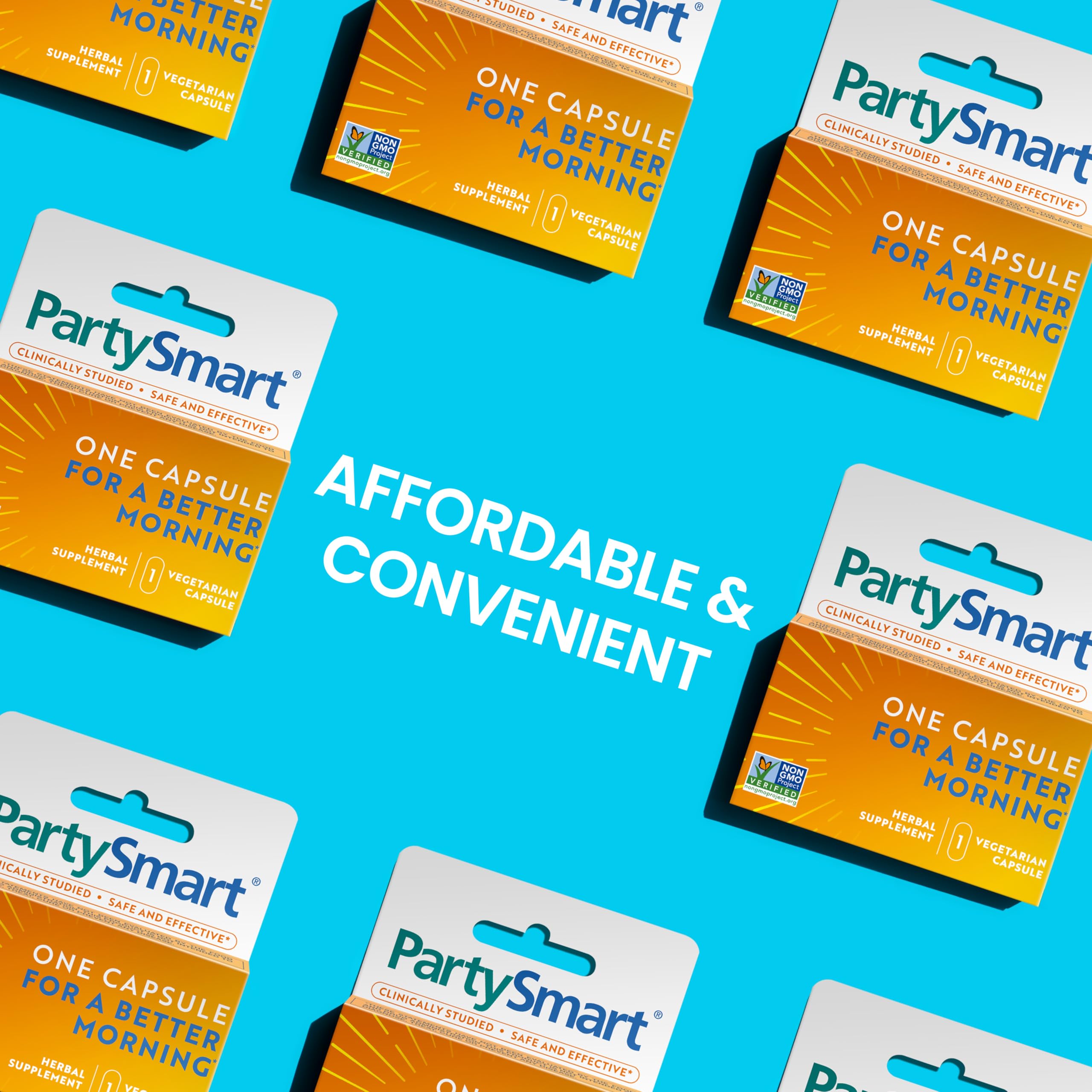Himalaya PartySmart packaging detail showing 10 capsules per pack.