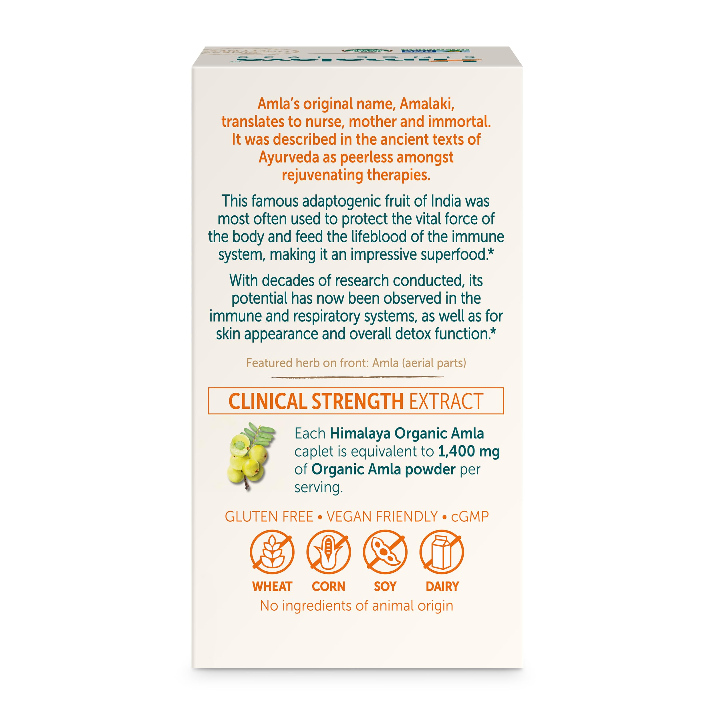 Himalaya plant-based, non-GMO ingredients highlight clean formula.