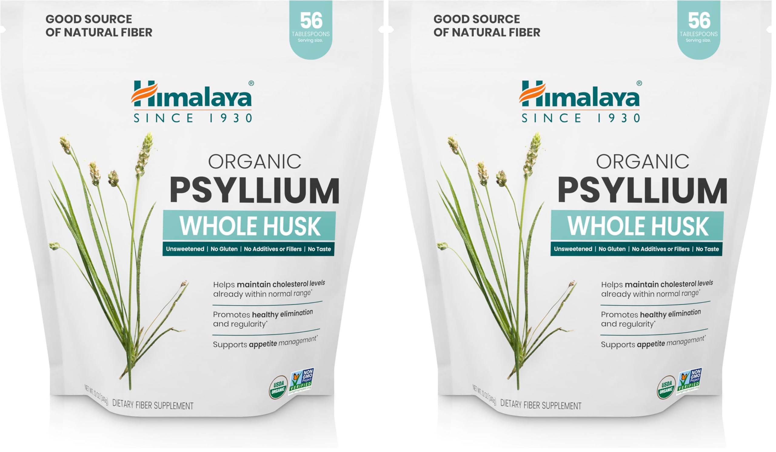 Himalaya Psyllium Whole Husk powder close-up for natural daily fiber support.