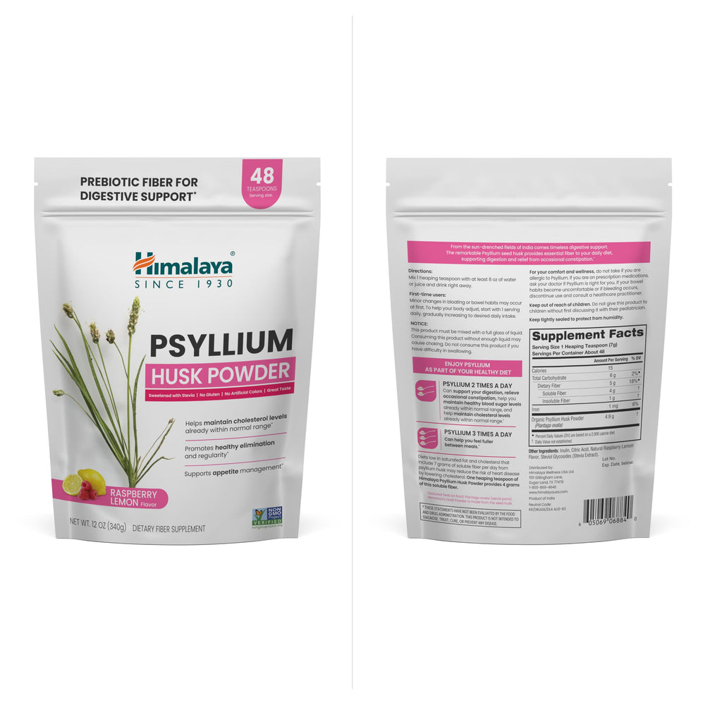 Himalaya Raspberry Lemon Psyllium Husk Powder dissolving in water for easy mixability