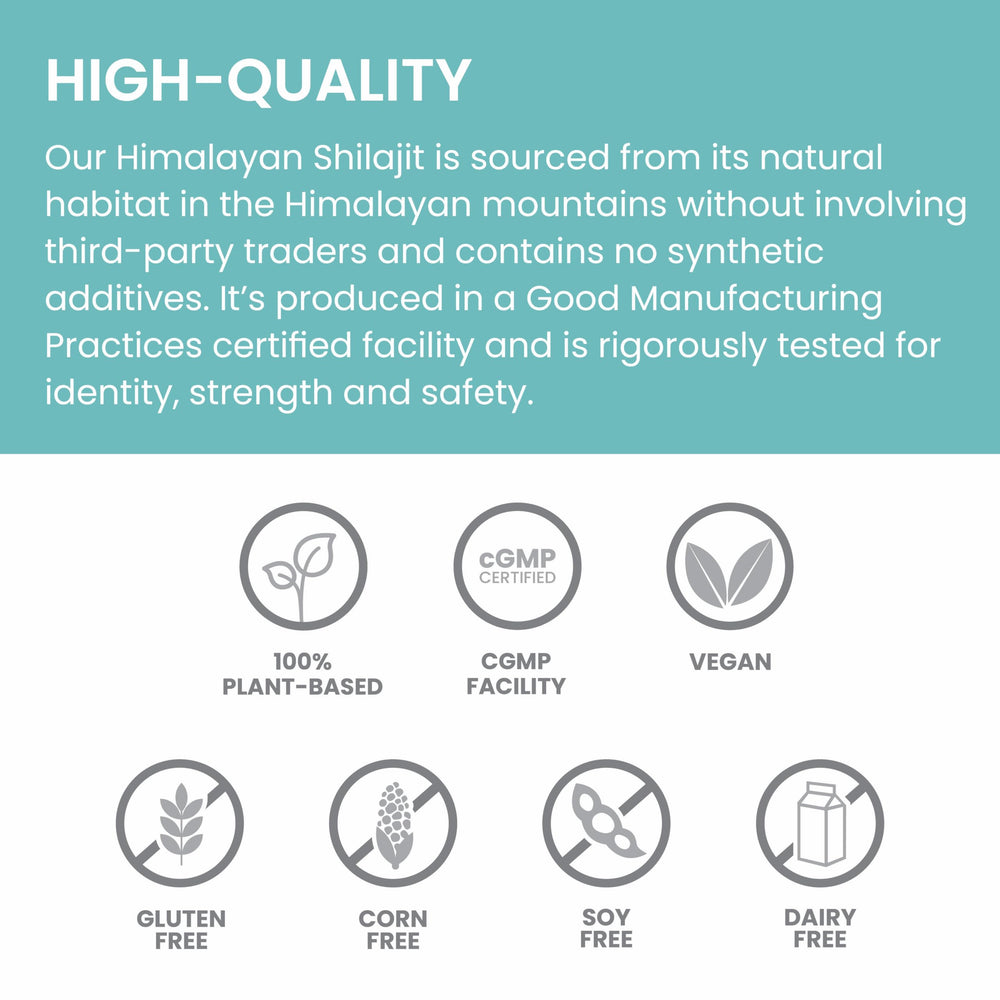 Himalaya Shilajit fulvic acid content 60% signals potency.