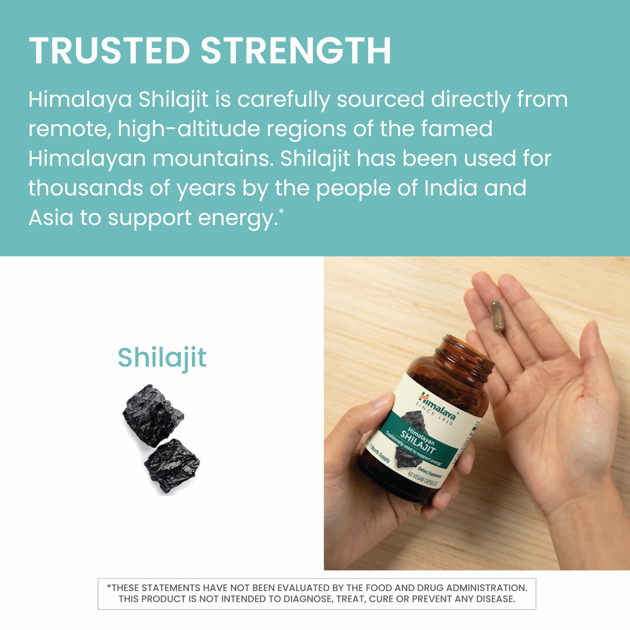 Himalaya Shilajit vegan non-GMO gluten-free label for clean formulation.