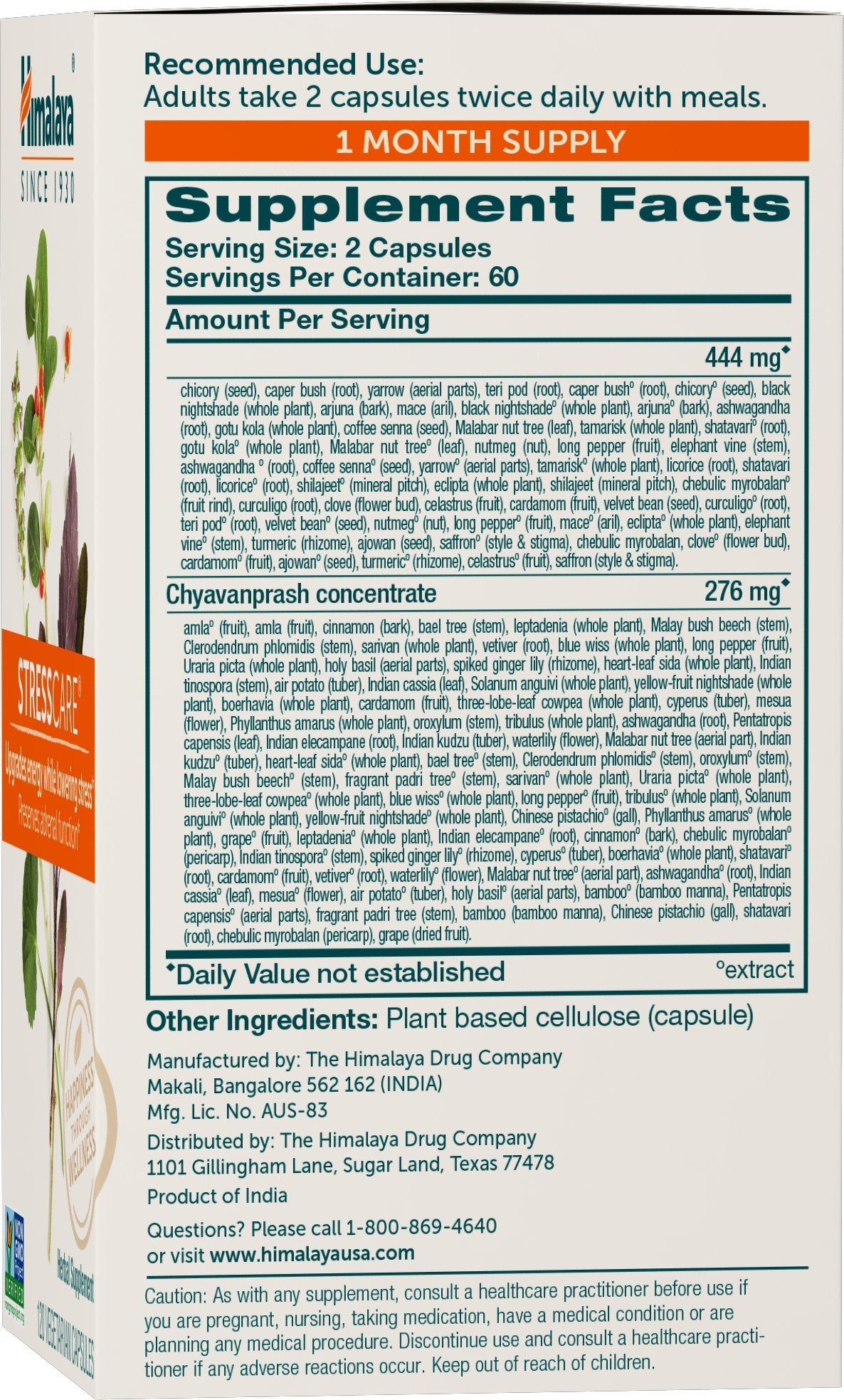 Himalaya StressCare bottle on table showing daily intake ease