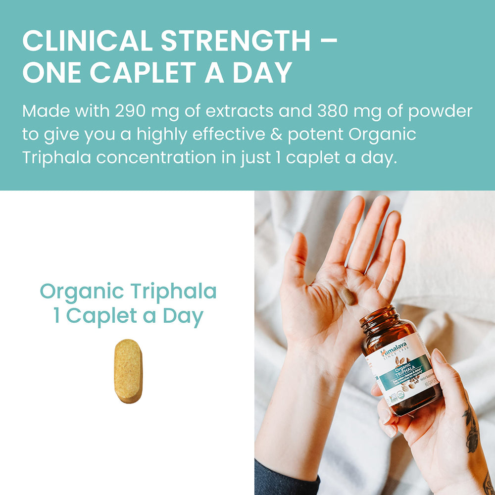 Two-month supply of Himalaya Triphala supports daily digestion-friendly habits.
