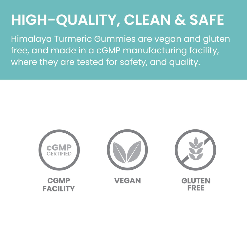 Himalaya Turmeric Gummies packaging shows artificial colors-free promise