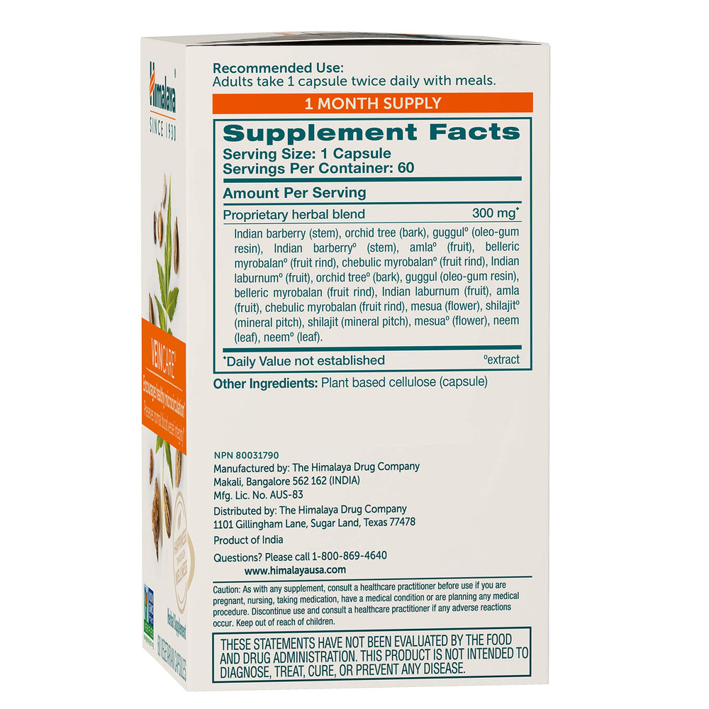 Himalaya Veincare capsules close-up for daily vascular comfort