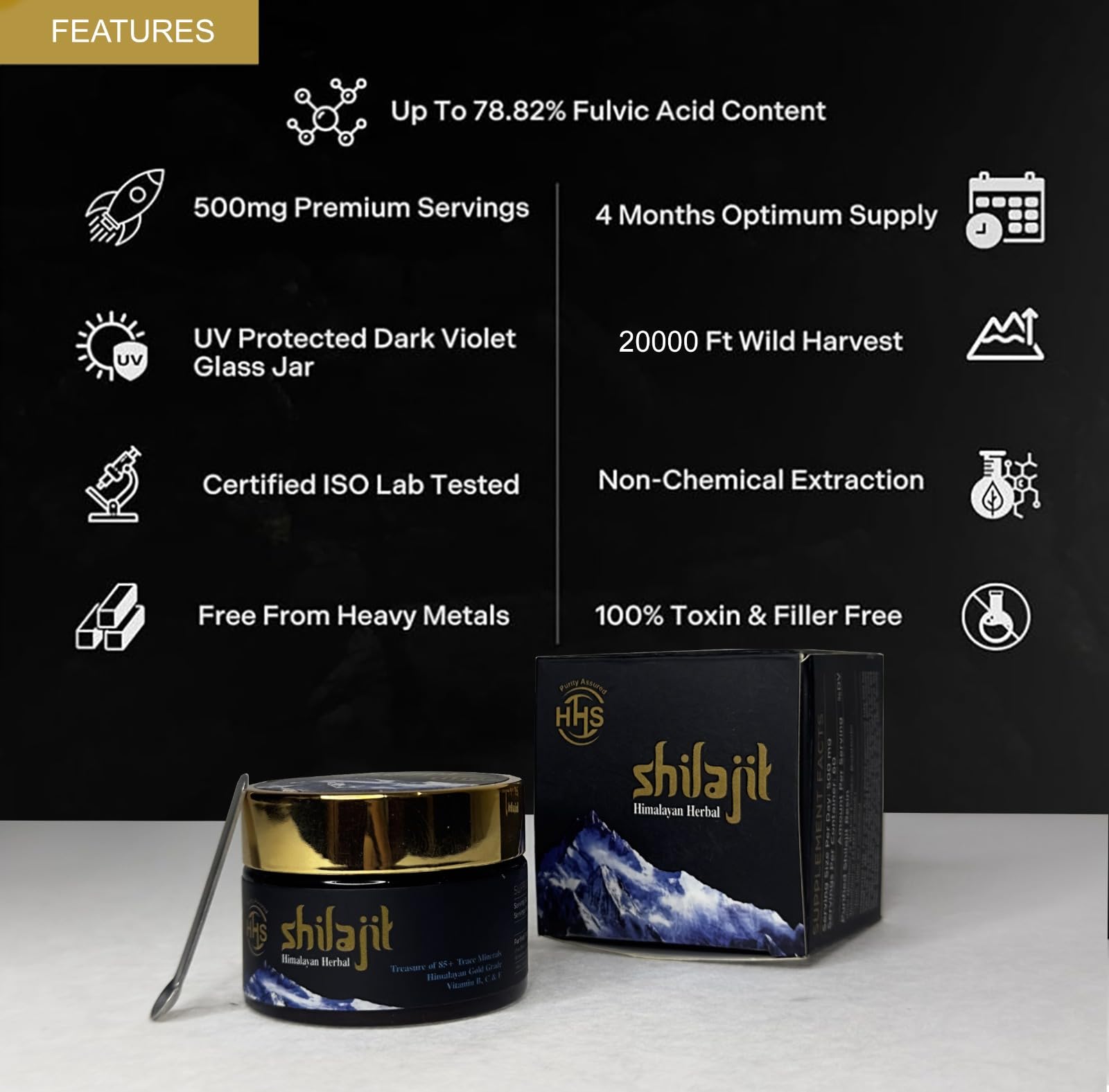 Himalayan Herbal Shilajit resin spoon dispensing convenient daily ritual