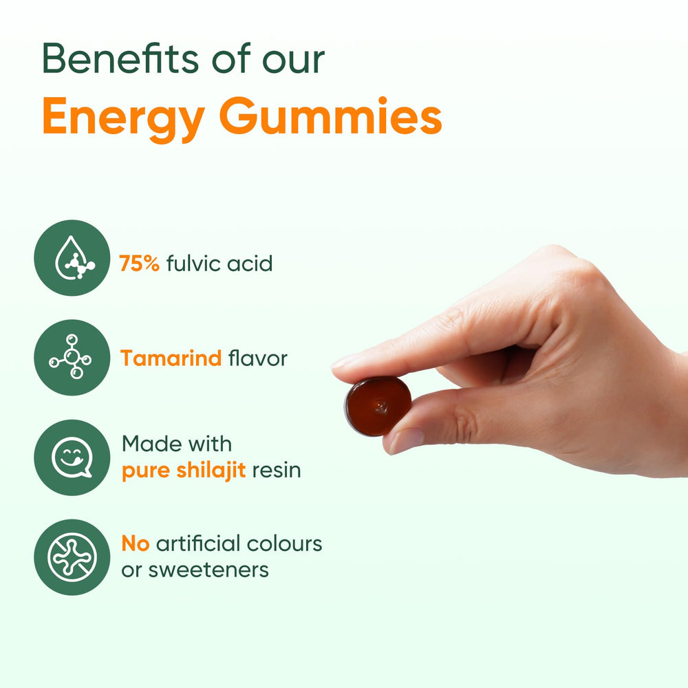 Himalayan Shilajit Gummies featuring Gokshura ingredient for balanced daily wellness.
