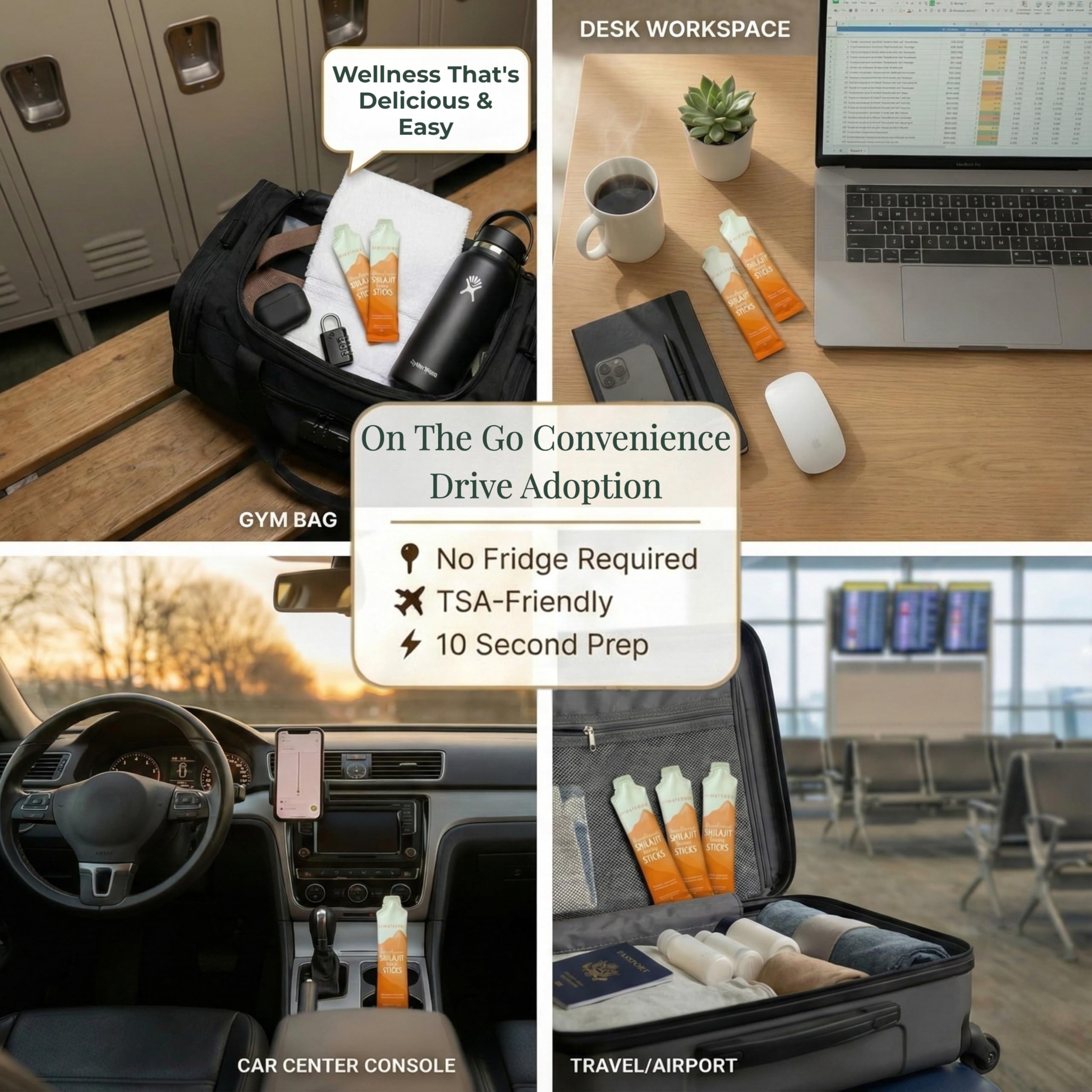 HIMĀTERRA Shilajit Honey Sticks travel kit for on the go.