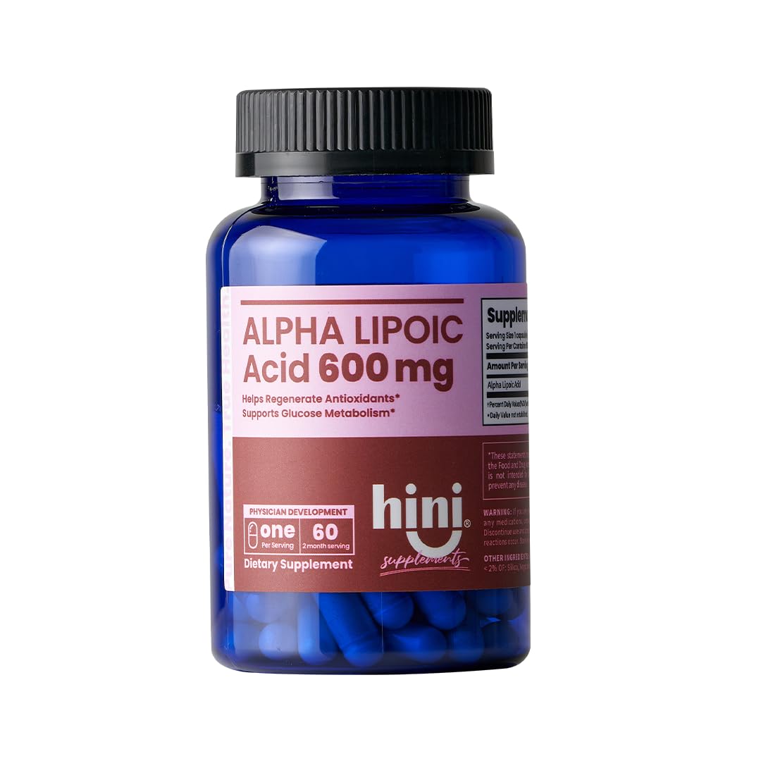 HINI Alpha Lipoic Acid 600mg bottle for daily antioxidant support