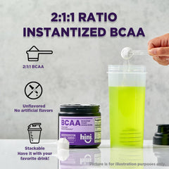 HINI BCAA powder dissolves smoothly in water for quick recovery hydration