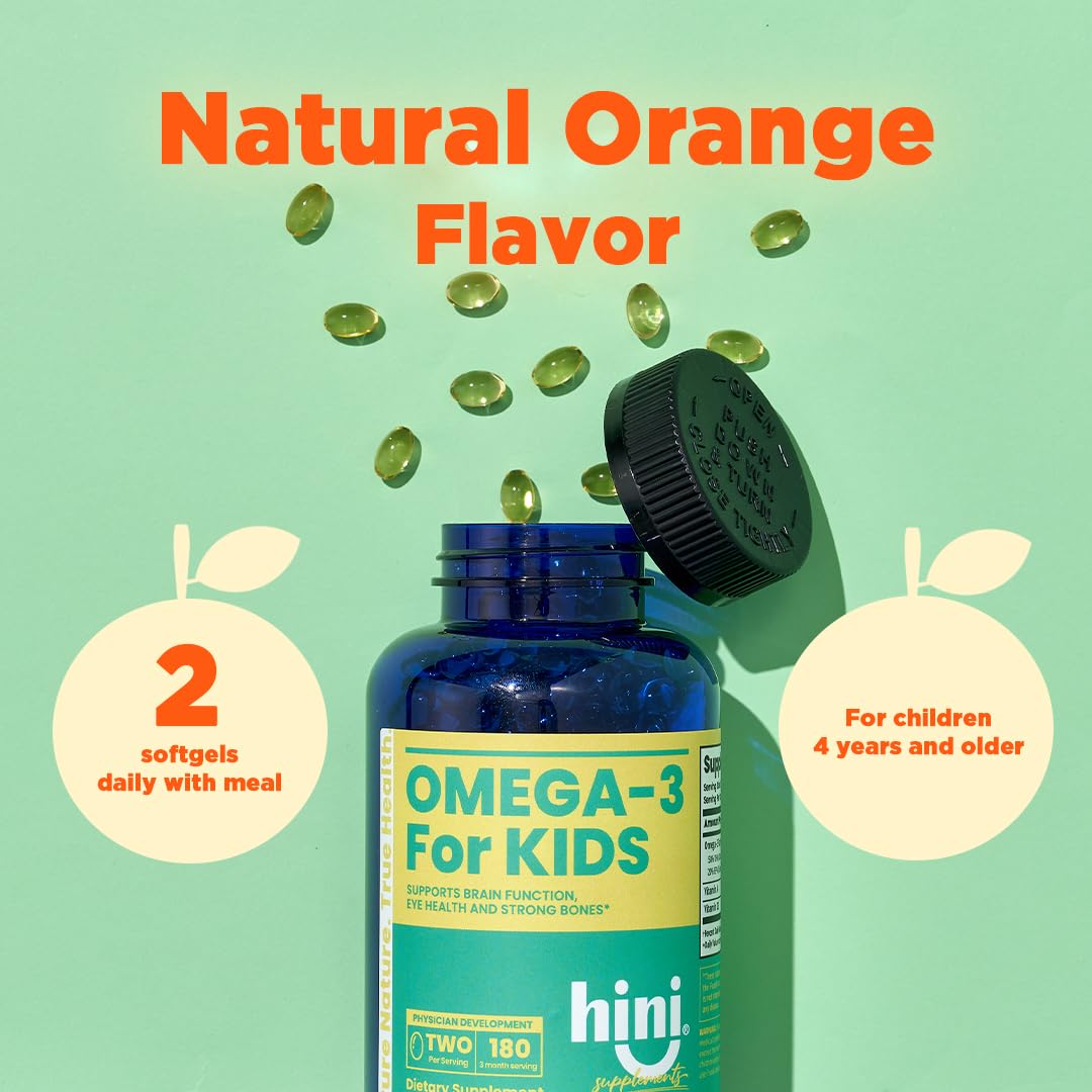 HINI Omega-3 Kids with vitamin D3 for bone support in kids.