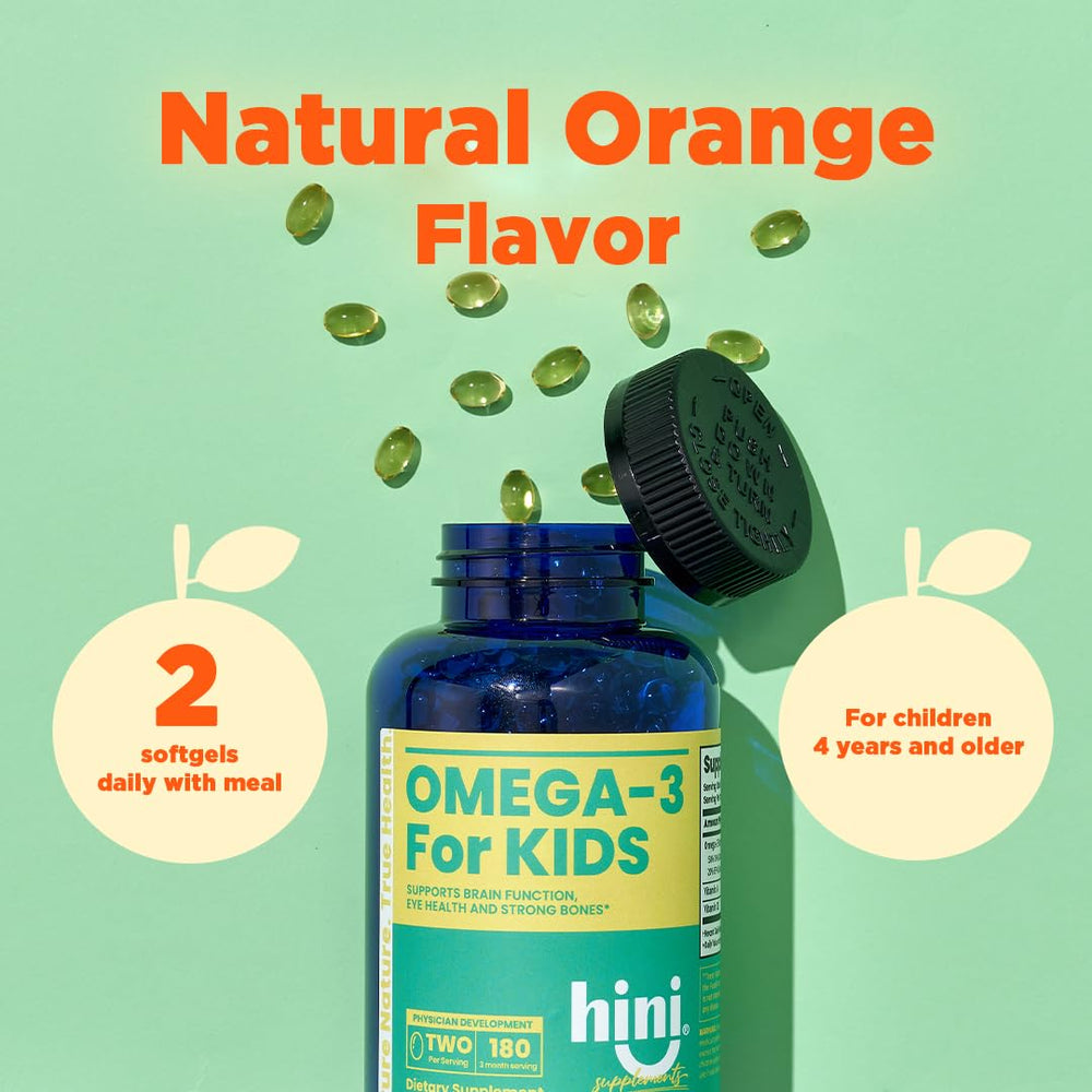 HINI Omega-3 Kids with vitamin D3 for bone support in kids.