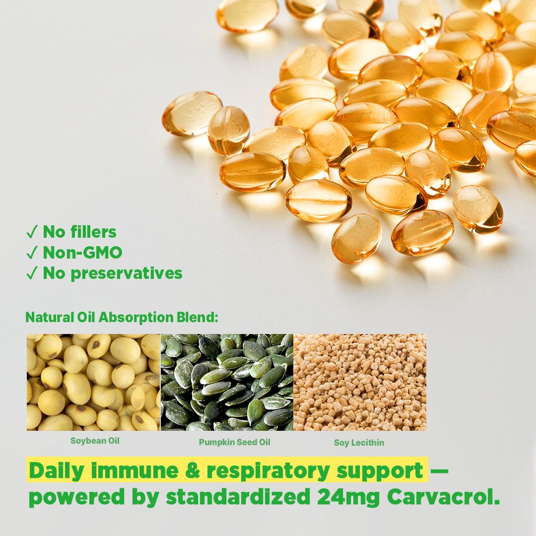 HINI Oregano Oil bottle label highlights organic, clear ingredients.