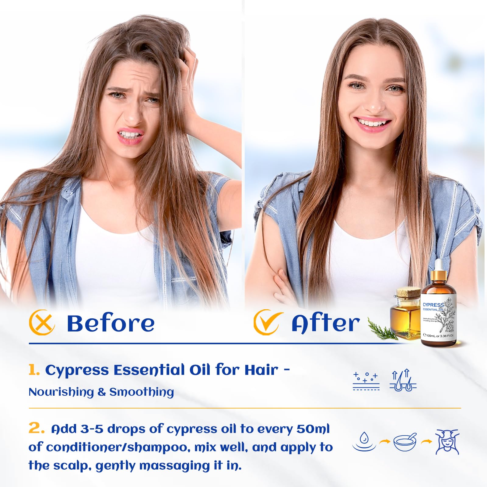 HIQILI aceite esencial de ciprés, difusor con aroma suave para sala