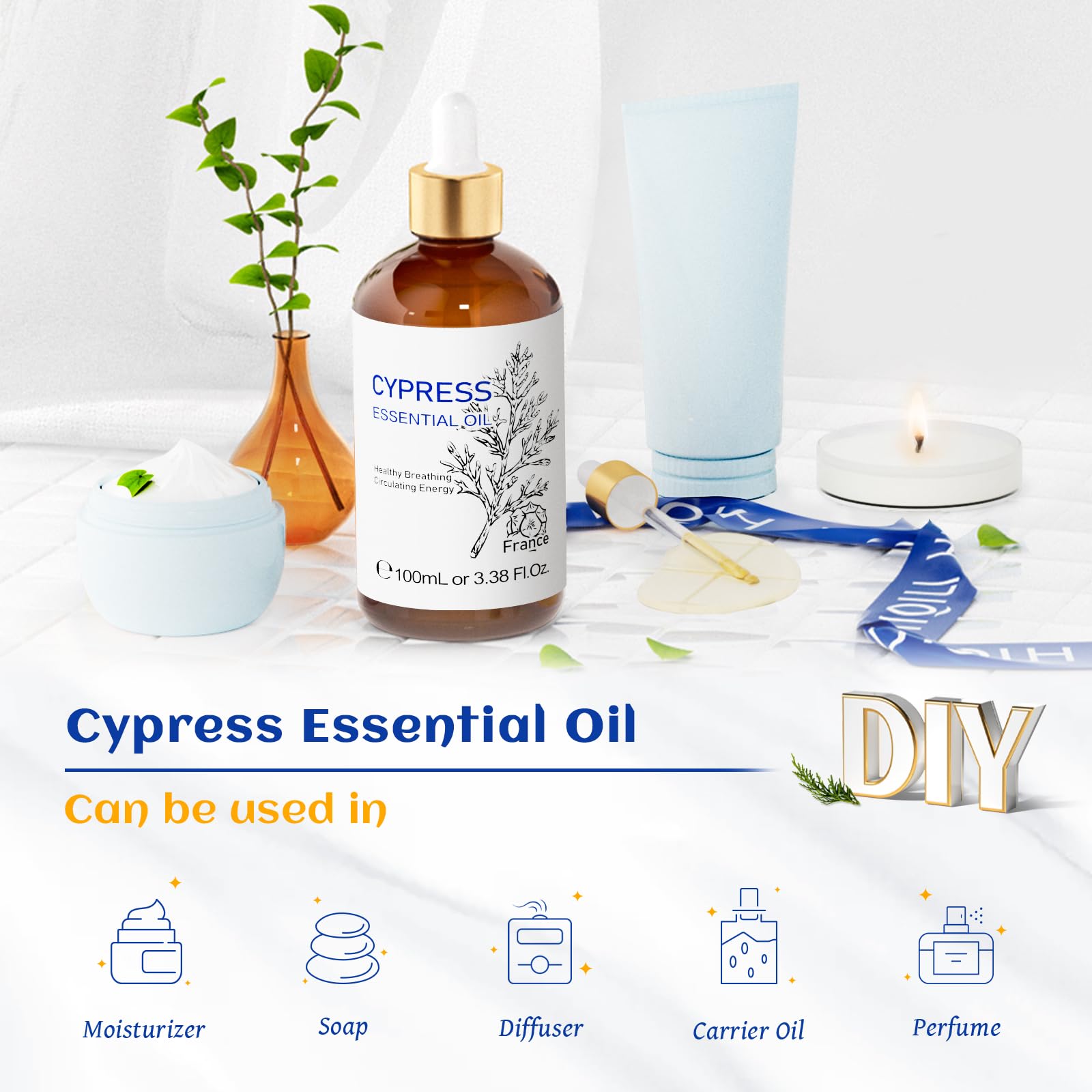HIQILI aceite esencial de ciprés, limpieza casera con fragancia fresca