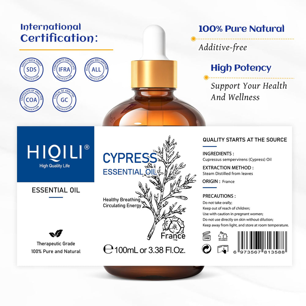 HIQILI aceite esencial de ciprés, mezcla recomendada para blends aromáticos