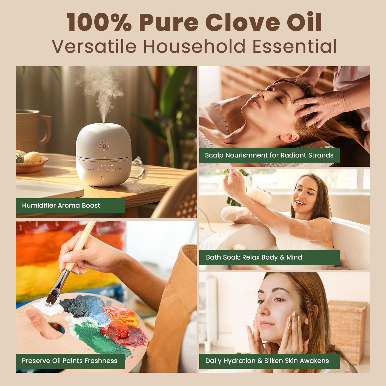 HIQILI Clove Oil cleaning spray adds aromatic scent.