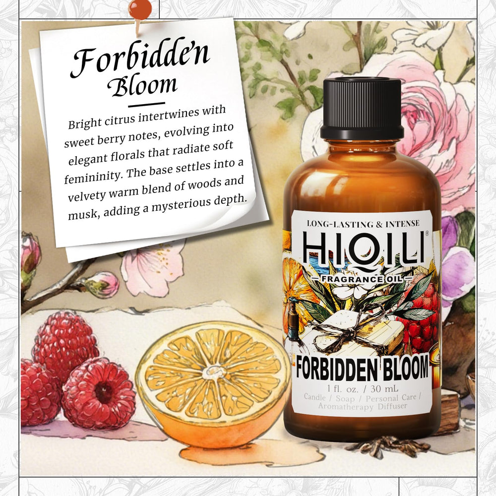 HIQILI Forbidden Bloom fragrant oil in diffuser setup for home fragrance