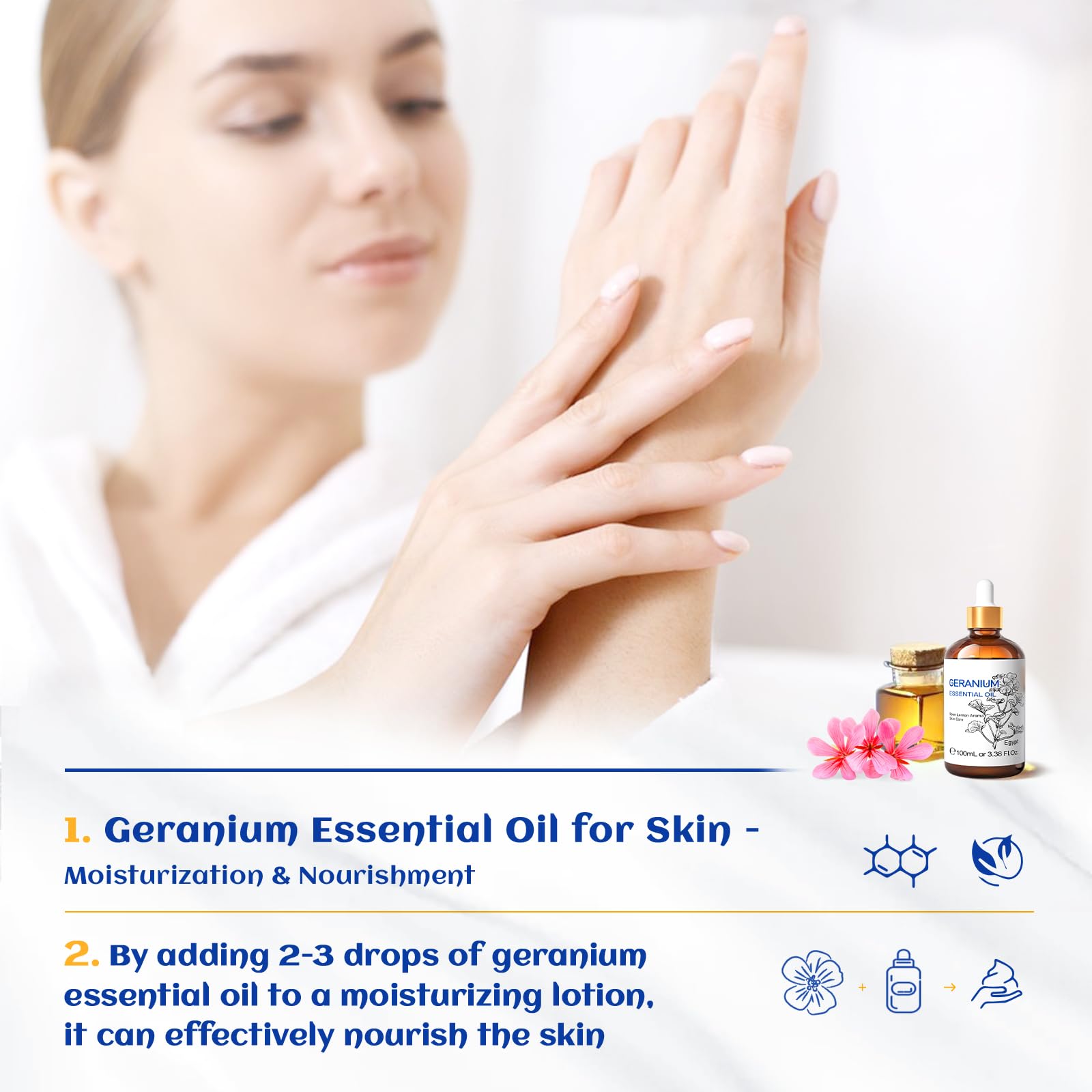 HIQILI Geranium candle-ready oil, perfect for fragrant wax blends.