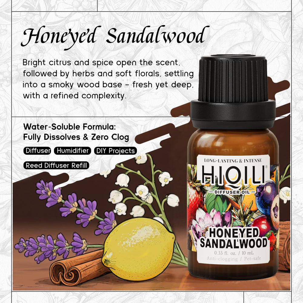 HIQILI Honeyed Sandalwood ultrasonic diffuser shows quick, even diffusion