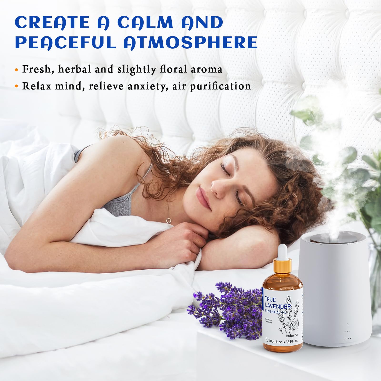 HIQILI Lavender Oil with dropper cap for precise dosing in diffusers and baths.