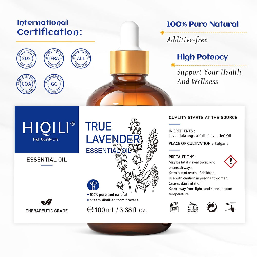 HIQILI Lavender Oil blended into shampoo for scalp care and frizz control.