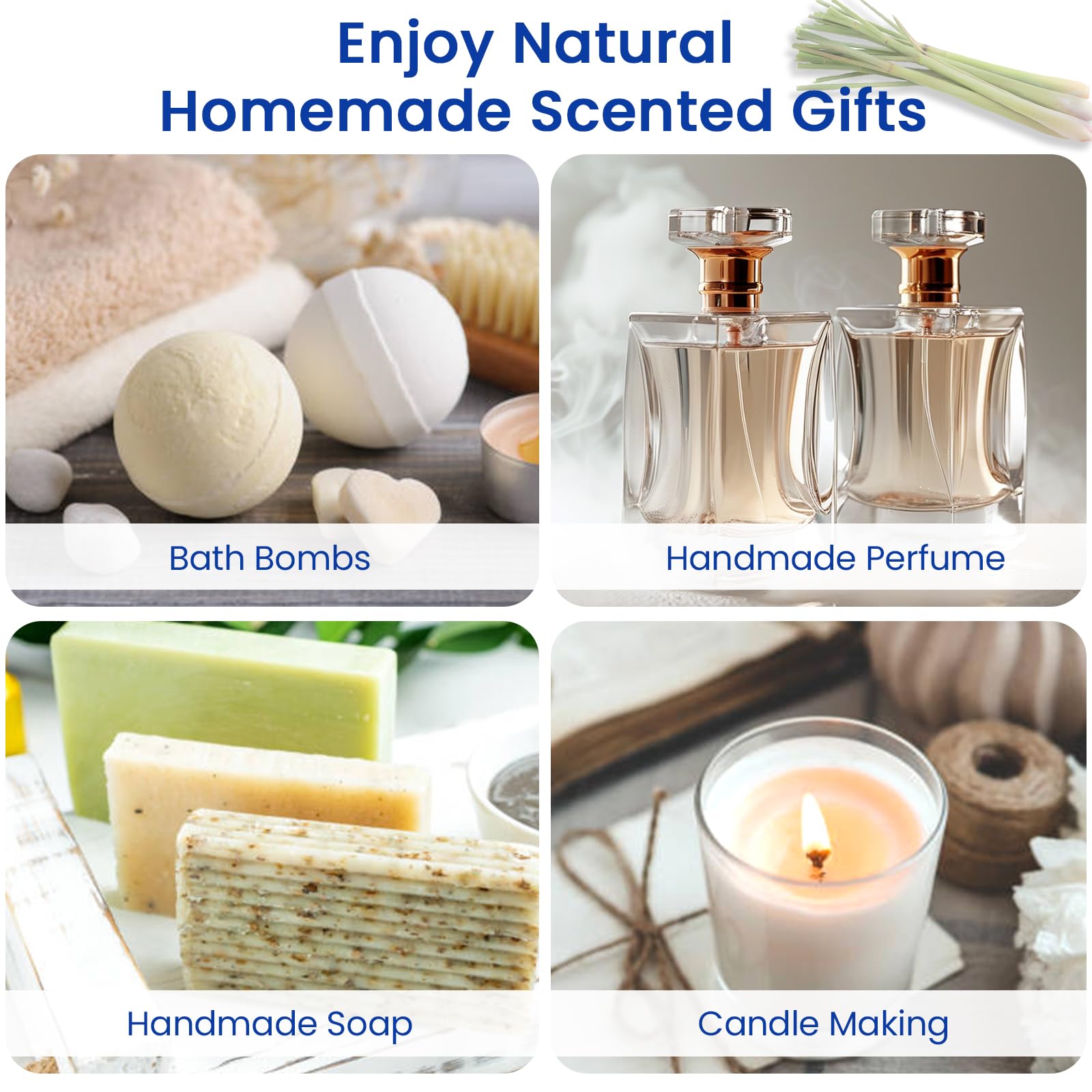 HIQILI lemongrass essential oil used in body care blends like massage oils.